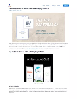 The Top Features of White Label EV Charging Software