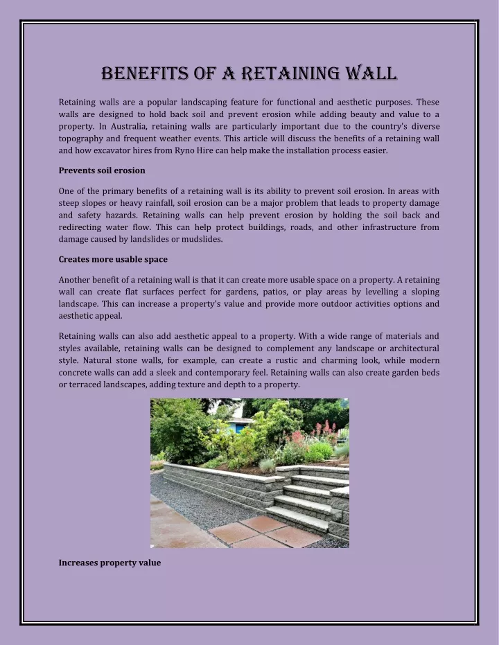 benefits of a retaining wall