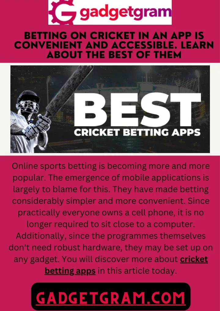 betting on cricket in an app is convenient