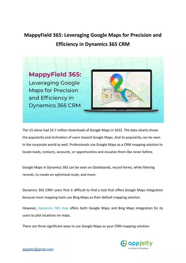mappyfield 365 leveraging google maps