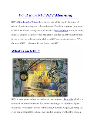 what is an nft nft meaning