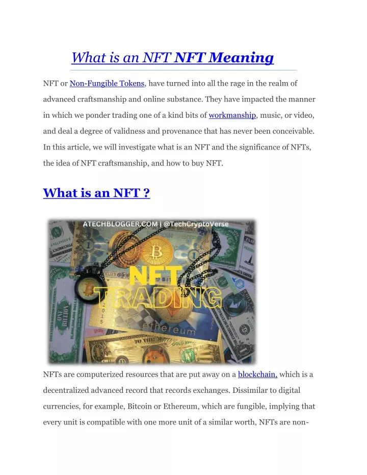 what is an nft nft meaning