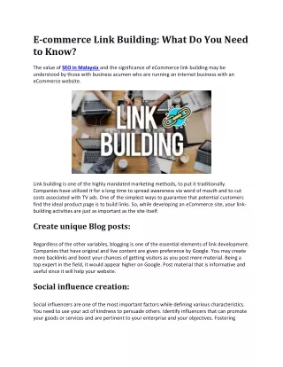 E-commerce Link Building: What Do You Need to Know?