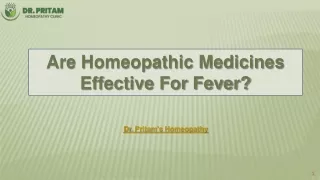 Are Homeopathic Medicines Effective For Fever
