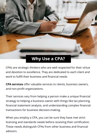 why use a cpa