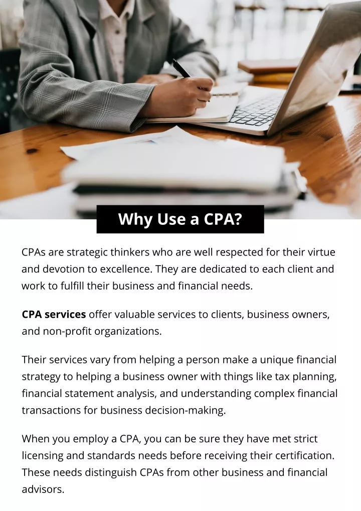 why use a cpa