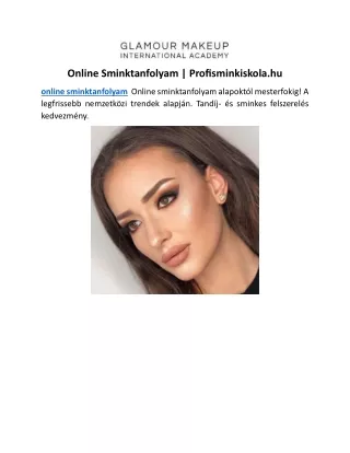 Online Sminktanfolyam | Profisminkiskola.hu