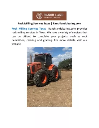 Rock Milling Services Texas | Ranchlandclearing.com