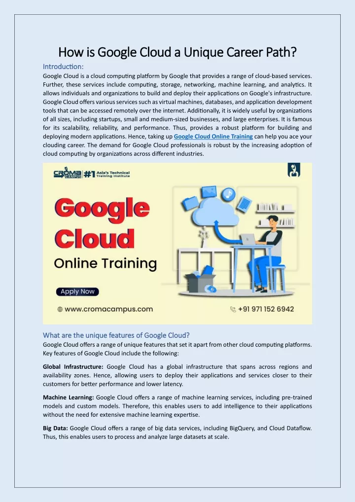 how is google cloud a unique career path