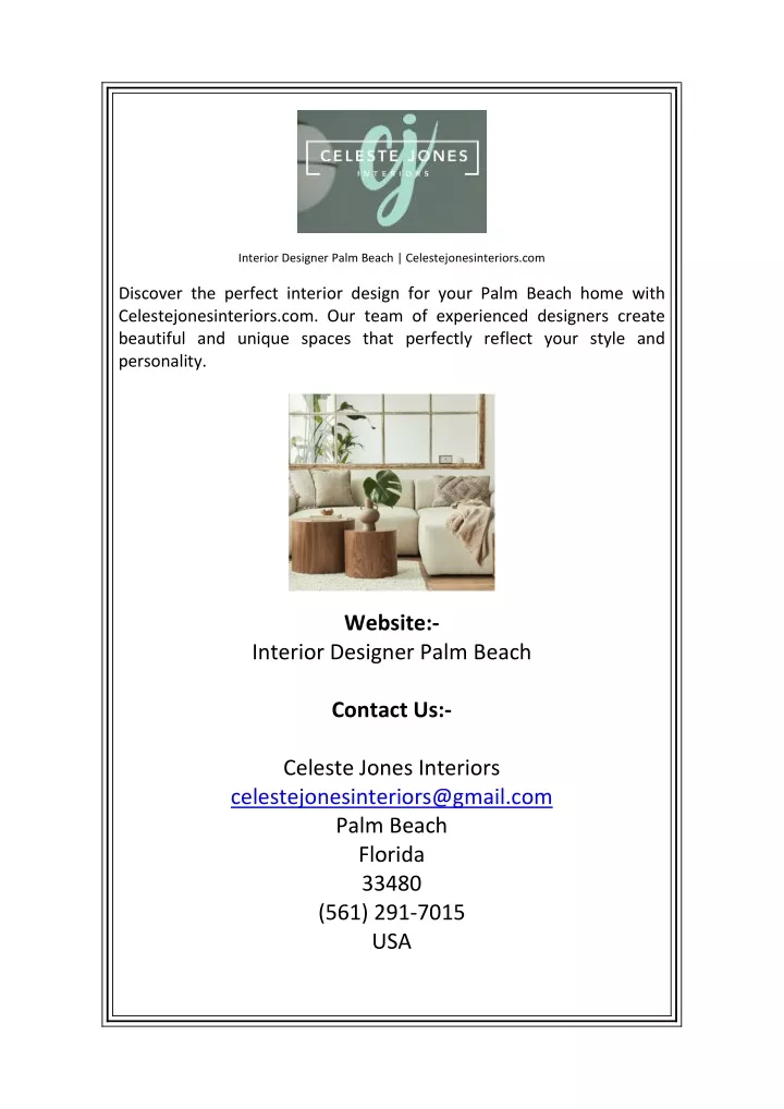 interior designer palm beach