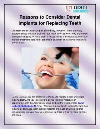 Dental Implant in Noida Sector 30