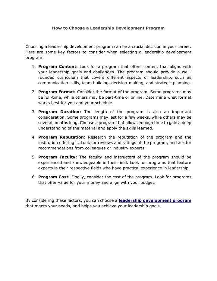PPT How To Choose A Leadership Development Program PowerPoint ppt-how-to-choose-a-leadership-development-program-powerpoint