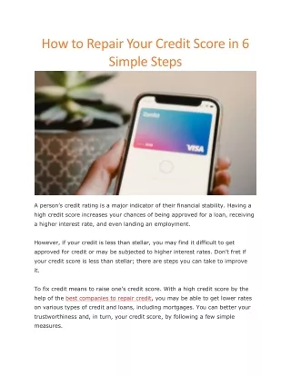 Best companies to repair credit