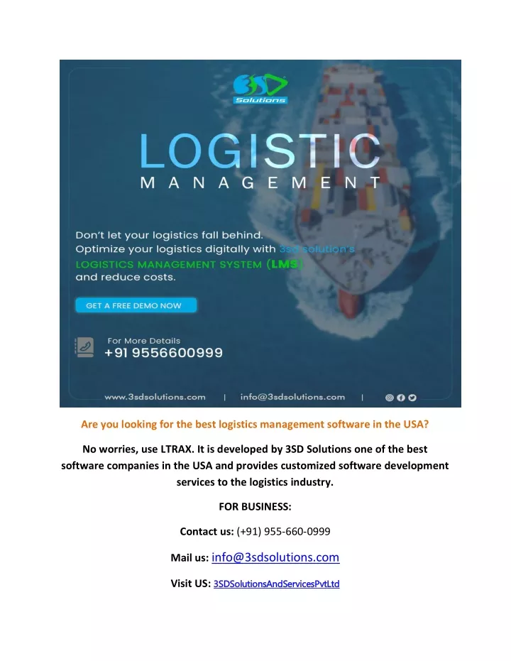 are you looking for the best logistics management