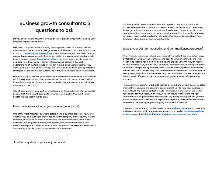 business growth consultants 3 questions to ask