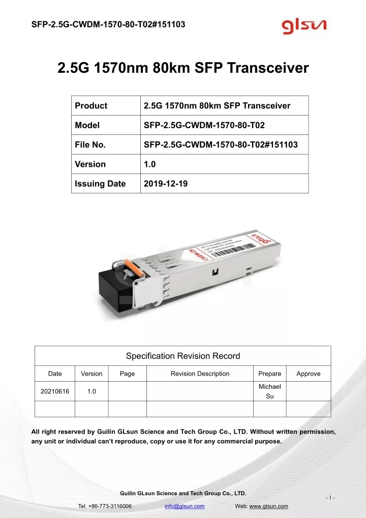 sfp 2 5g cwdm 1570 80 t02 151103