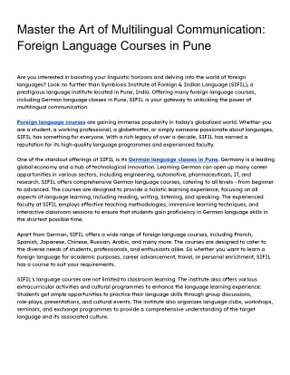 master the art of multilingual communication