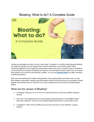 bloating what to do a complete guide