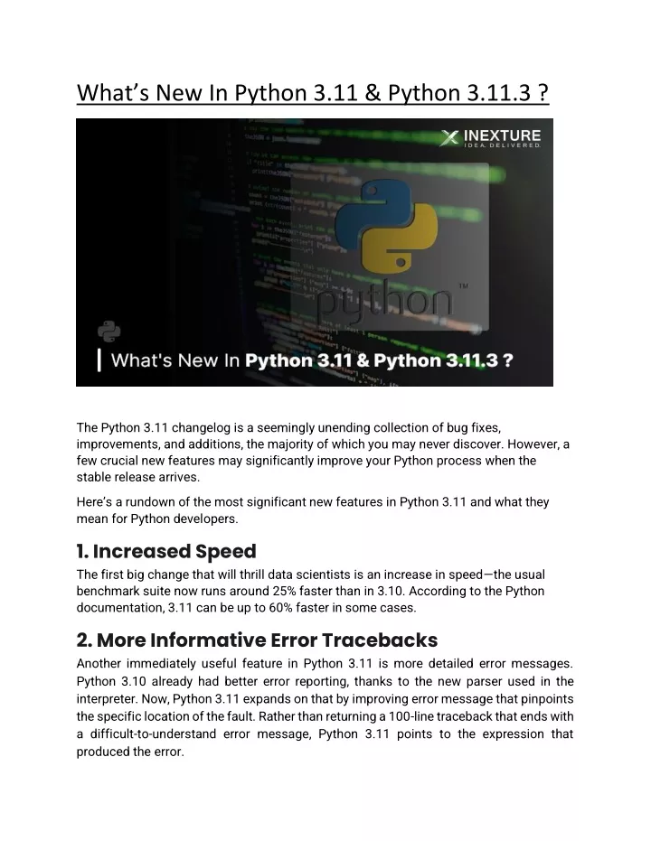 what s new in python 3 11 python 3 11 3