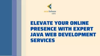 Elevate Your Online Presence with Expert Java Web Development Services