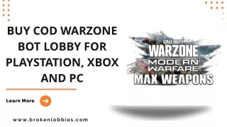 Buy COD Warzone Bot Lobby For PlayStation, Xbox and PC