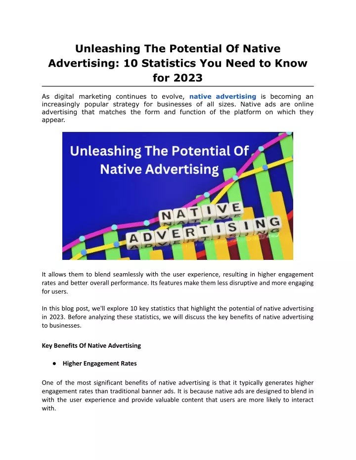 unleashing the potential of native advertising