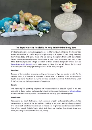 The Top 5 Crystals Available At Holy Trinity Mind Body Soul