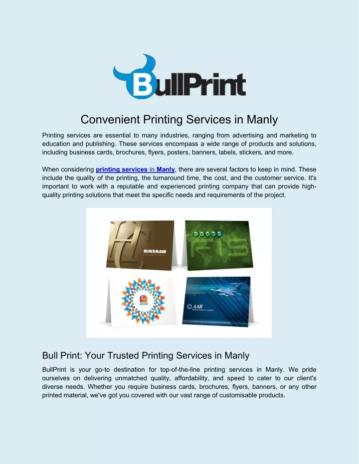 convenient printing services in manly