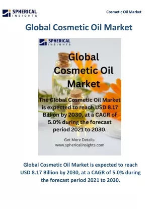 Global Cosmetic Oil Market