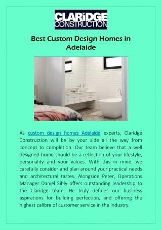 Best Custom Design Homes in Adelaide