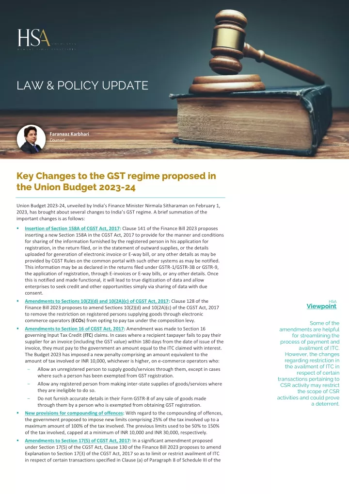 law policy update