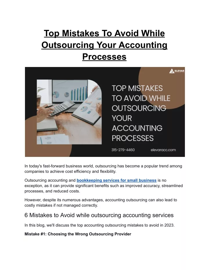 top mistakes to avoid while outsourcing your