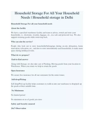 Household Storage For All Your Household Needs | Household storage in Delhi
