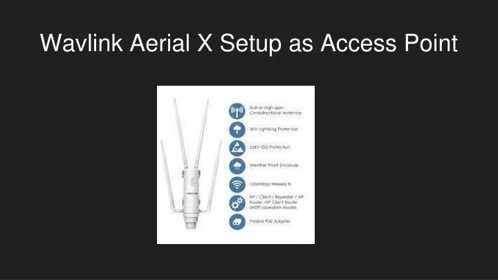 wavlink aerial x setup as access point