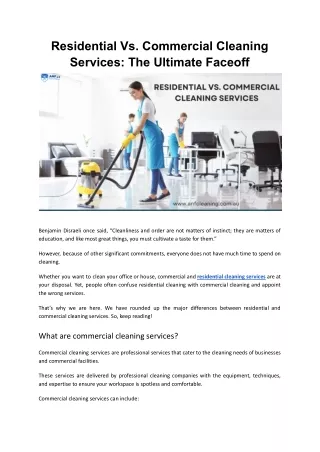 Residential Vs. Commercial Cleaning Services_ The Ultimate Faceoff