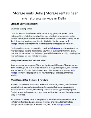 Storage units Delhi