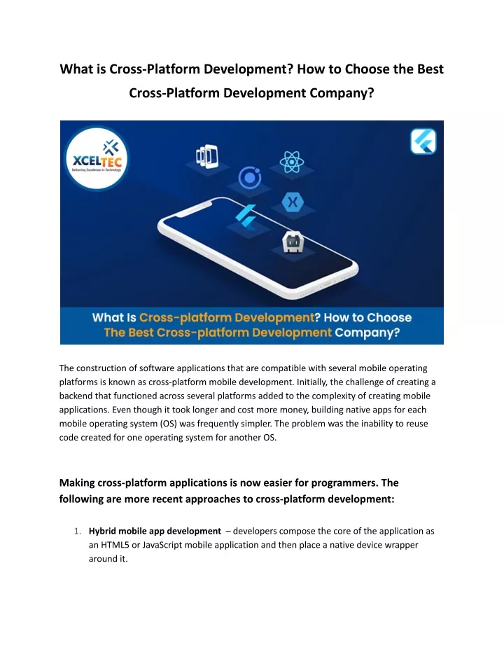 what is cross platform development how to choose