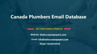 Canada Plumbers Email Database