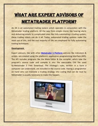 what are expert advisors of what are expert