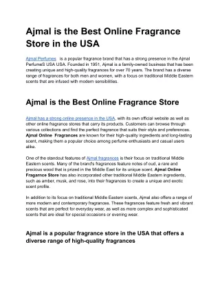 Ajmal is the Best Online Fragrance Store in the USA.docx (1)
