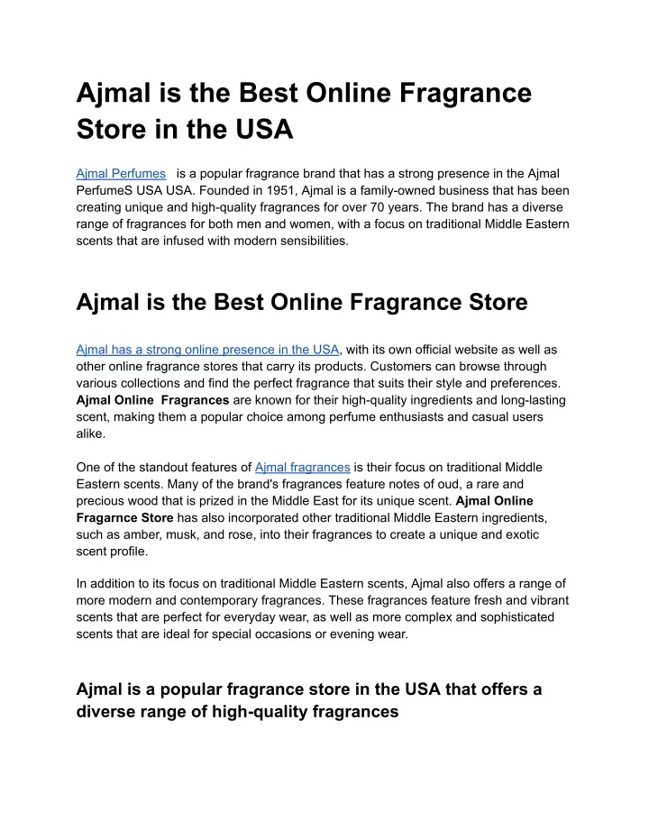 ajmal is the best online fragrance store