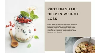 PROTEIN SHAKE HELP IN WEIGHT LOSS