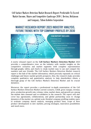 cell surface markers detection market research