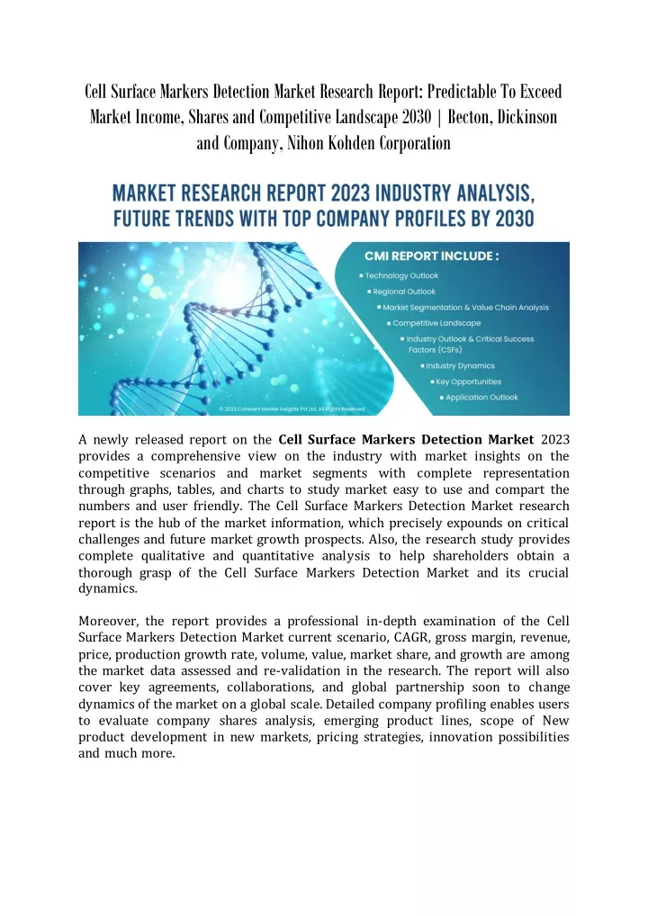 cell surface markers detection market research