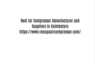Best Air Compressor Manufacturer and Suppliers in Coimbatore
