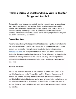 Testing Strips_ A Quick and Easy Way to Test for Drugs and Alcohol