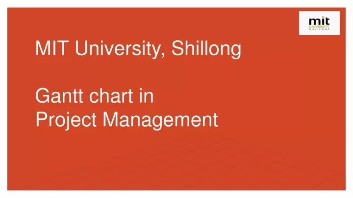 mit university shillong gantt chart in project management