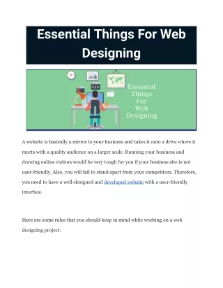 essential things for web designing