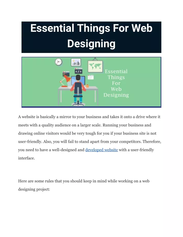 essential things for web designing