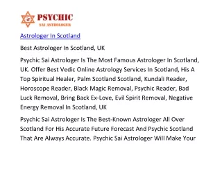 Astrologer In Scotland